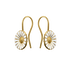 DAISY 鍍金耳環鑲嵌白色琺瑯（針式） (11 mm)