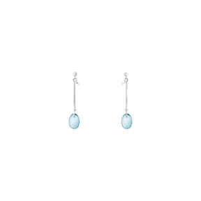 DEW DROP earrings - sterling silver with blue topaz
