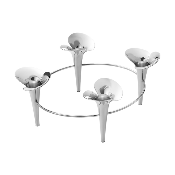 BLOOM Taper Candleholder in polished stainless steel
