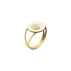 DAISY ring - forgyldt sterlingsølv med hvid emalje