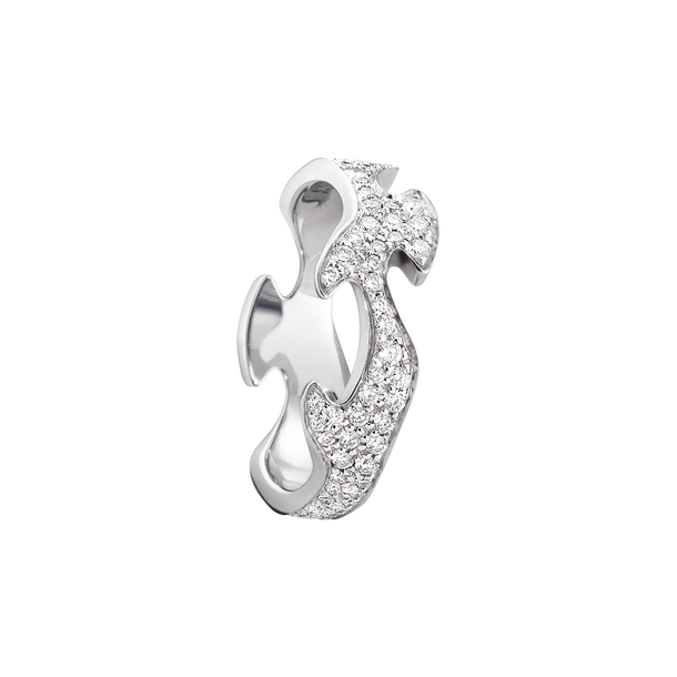 Fusion white gold centre ring with diamonds | Georg Jensen