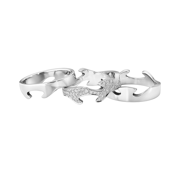 Fusion 3 piece ring in 18kt. white gold with brilliant cut Fusion 3 piece ring in 18kt. white gold with brilliant cut