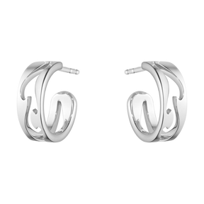 Fusion Open Earhoop 18 Kt White Gold