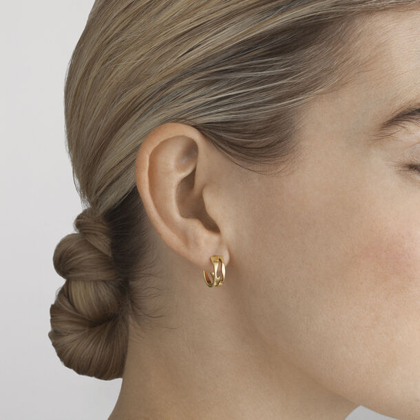 Fusion 18 Kt. yellow gold open earhoop | Georg Jensen