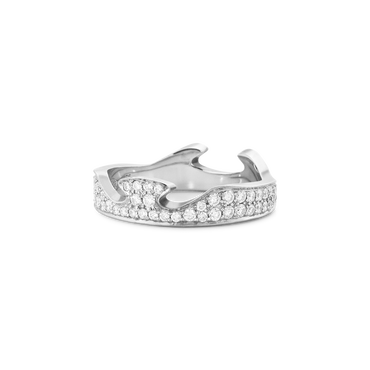 Fusion white gold end ring with diamonds | Georg Jensen