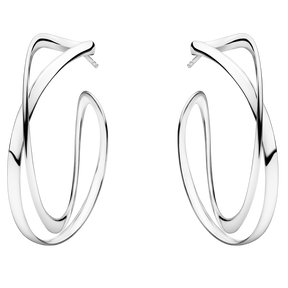 INFINITY 圈式耳環 - 925S 銀,大