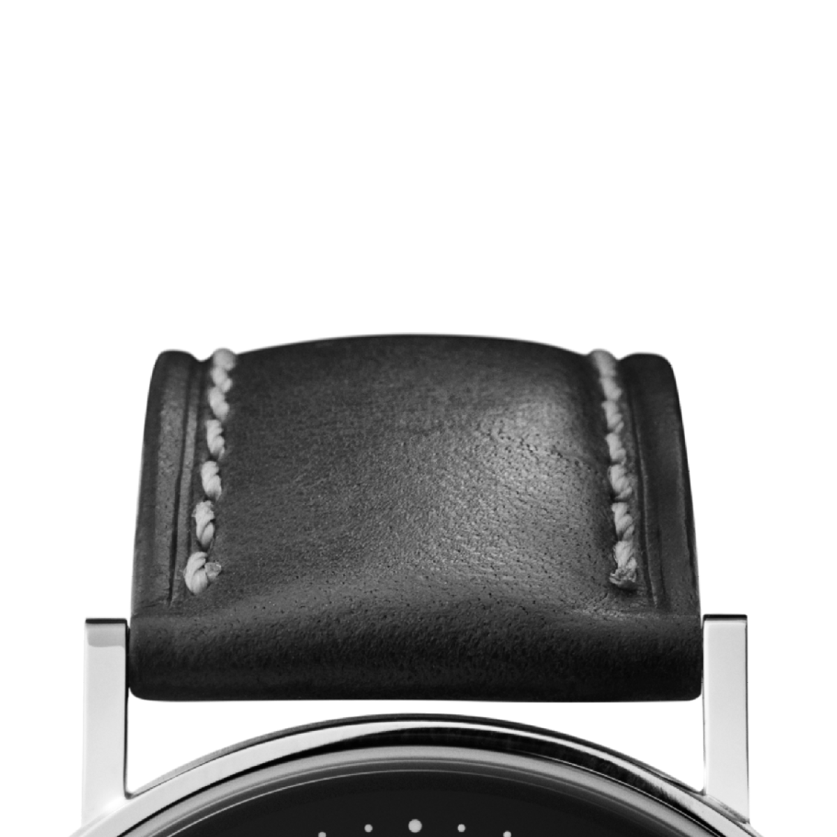 Koppel 38mm black leather watch strap