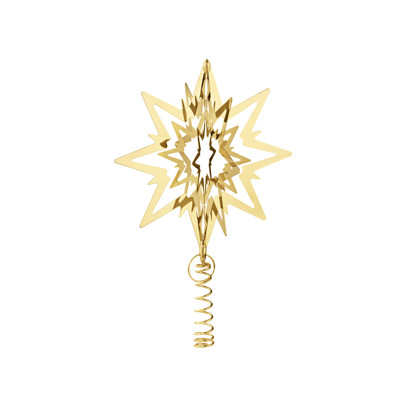 Begravelse sten Opmuntring Christmas tree star topper, gold plated, medium | Georg Jensen