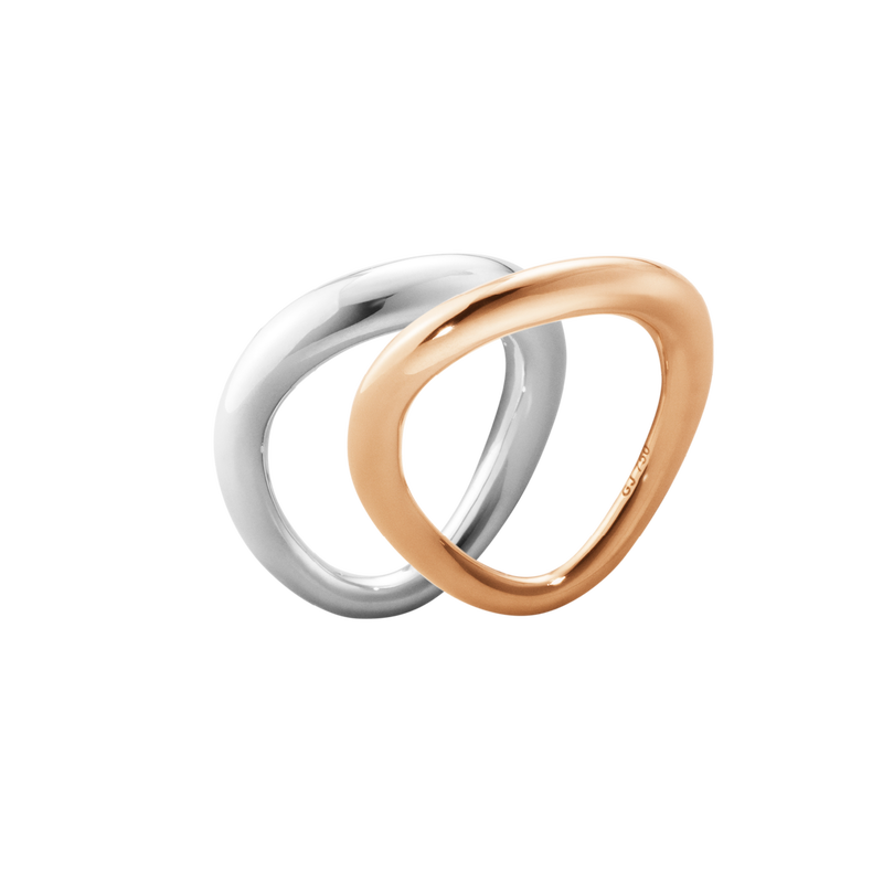 OFFSPRING ring combination - 18 kt. rose gold and sterling silver I ...