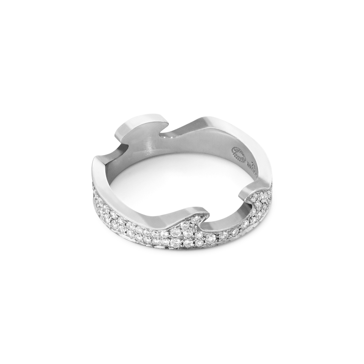 Fusion 3 piece ring with blue sapphire and diamonds Jensen