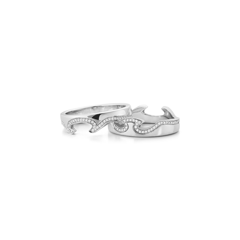 Fusion 2delt Endering I 18 Kt Hvidguld Med Diamanter Georg Jensen