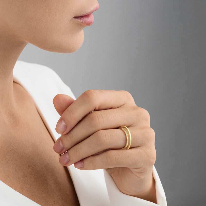Halo 18kt Yellow Gold Ring With Diamonds Georg Jensen