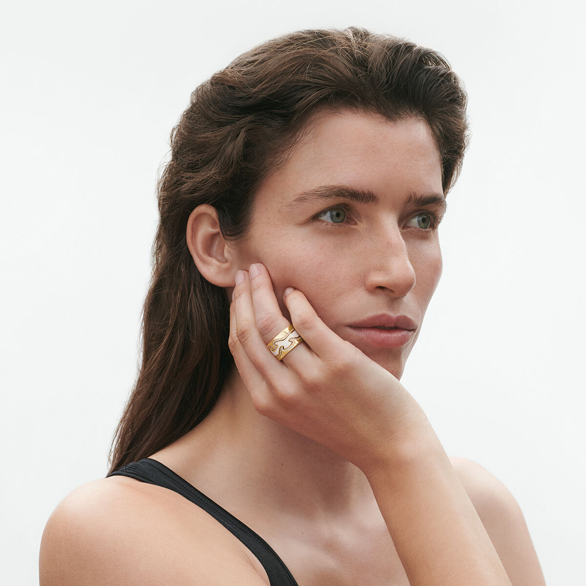 りん　0808 eden] K10 カボション レインボームーンストーン リング｜ARTIDA OUD