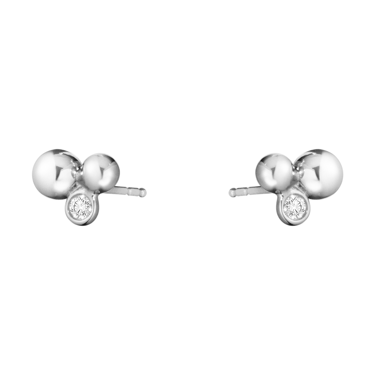 Moonlight Grapes earrings in sterling silver with diamonds