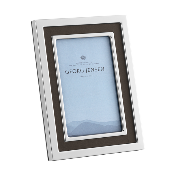 MANHATTAN Frame, small, in stainless steel and leather