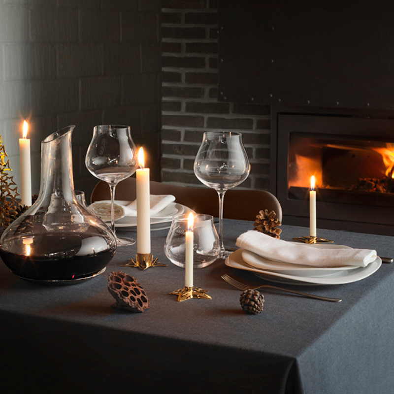 Sky glass wine carafe with steel coaster Jensen