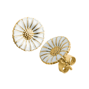 DAISY earrings - gold plated sterling silver with white enamel DAISY earrings - gold plated sterling silver with white enamel
