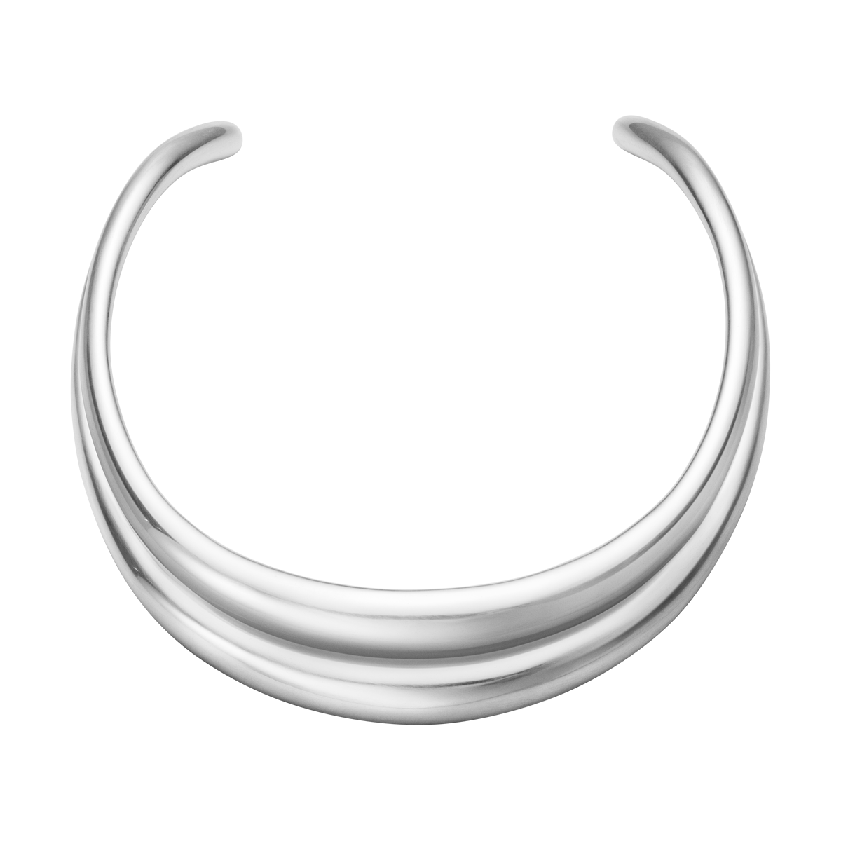 CURVE sculptural neck ring in sterling silver