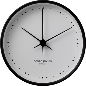 KOPPEL 22 cm wall clock, black stainless steel with white dial