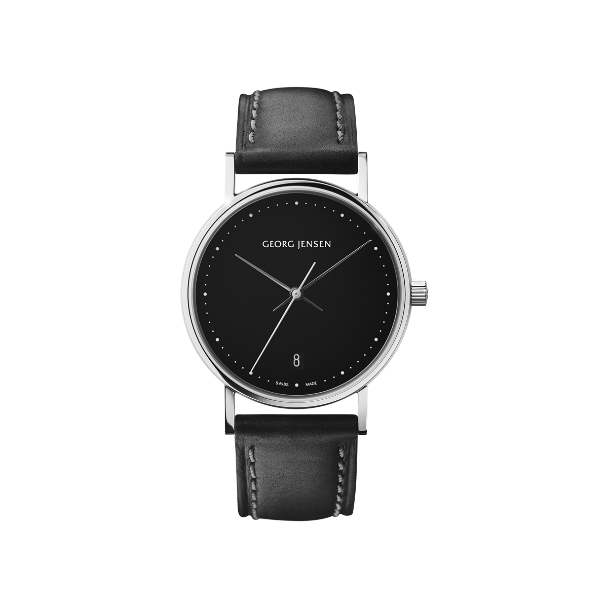 Koppel black stainless steel quartz watch I Georg Jensen