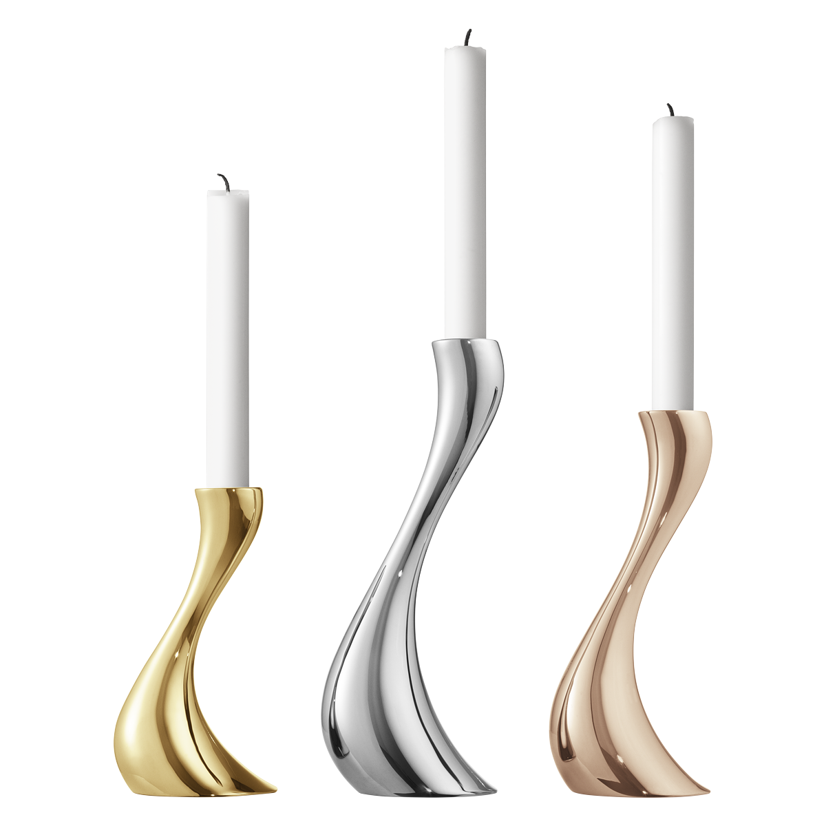 set of three candle holders