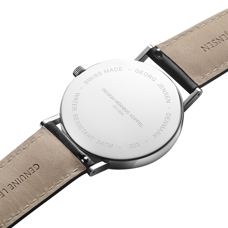 KOPPEL - 41公釐，石英，黑色錶盤，黑色皮質錶帶
