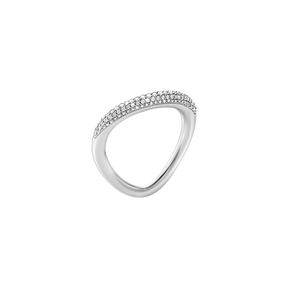 Offspring silver ring with pavé diamonds | Georg Jensen