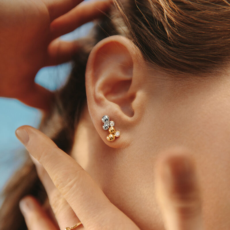 Gold, silver diamond earrings for women at Georg