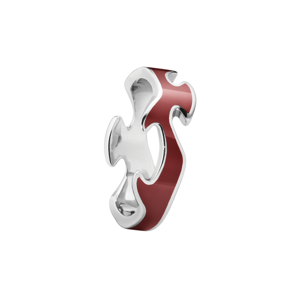 FUSION Centre RIng Red in 18kt white gold and Hyceram