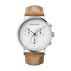 KOPPEL - 41公厘，计时表，白色表盘，鞣皮表带