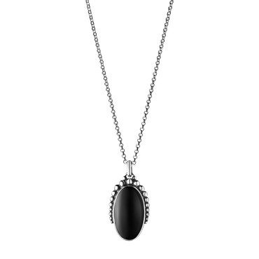 Moonlight Blossom pea chain and oval pendant with black onyx | Georg Jensen