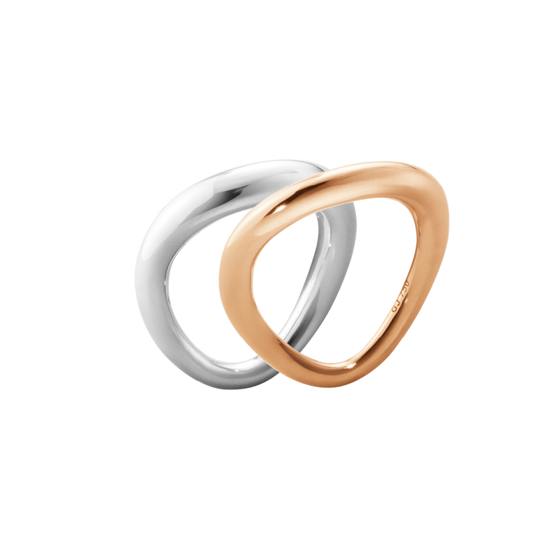 Offspring rose gold and sterling silver ring combination Georg