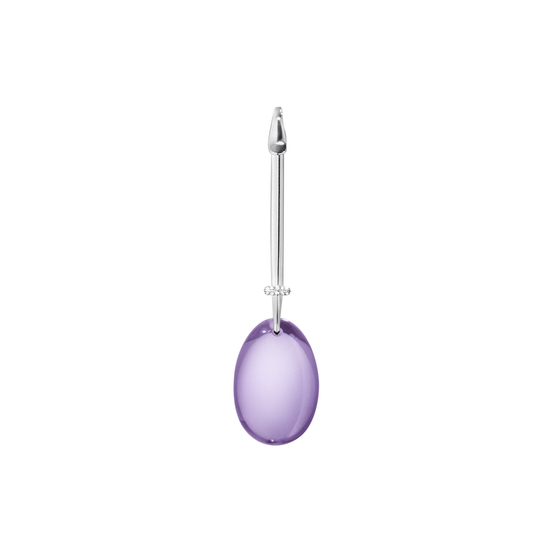 DEW DROP pendant - sterling silver with amethyst and brilliant cut diamonds