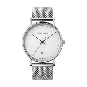 KOPPEL - 38 mm, kvarts, vit urtavla och stålarmband