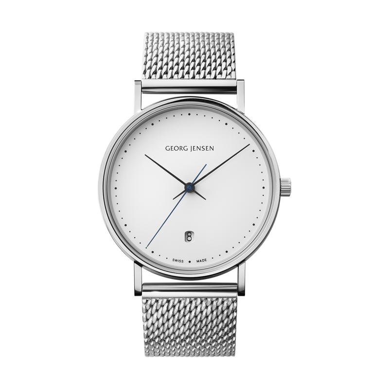 KOPPEL - 38公釐，石英，白色錶盤，鋼質鍊帶
