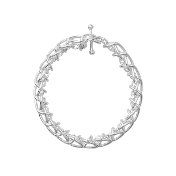 Weft Single Link Bracelet in sterling silver