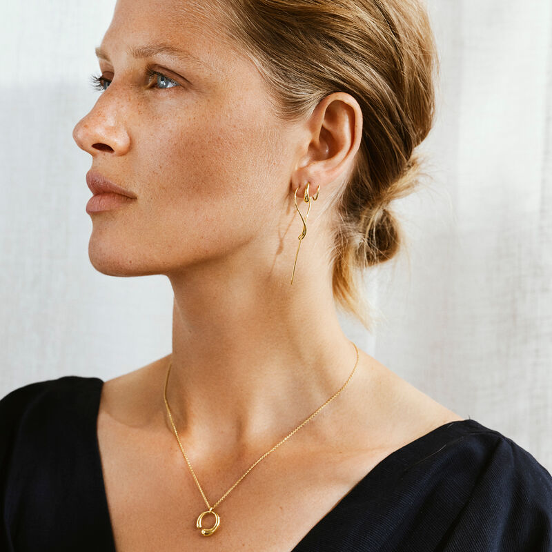 Mercy Organic Twisted Earrings In Yellow Gold The piece measures 1 1/2 inches across and weighs 10.74 grams. georg jensen