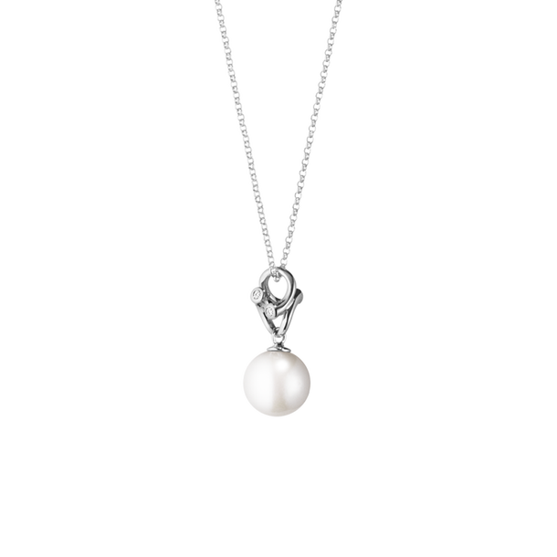 Magic 18 kt white gold pendant with diamonds and pearl | Georg Jensen