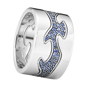 Fusion white gold centre ring with sapphires | Georg Jensen