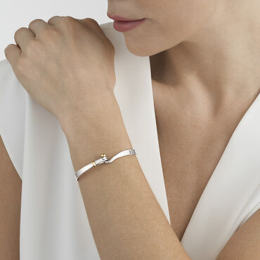 TORUN bangle - sterling silver and 18 kt. yellow gold