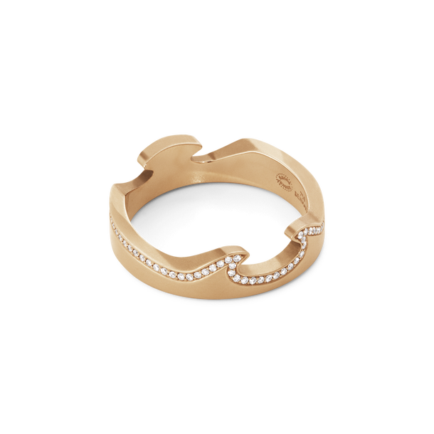 Fusion rose gold end ring with diamonds | Georg Jensen