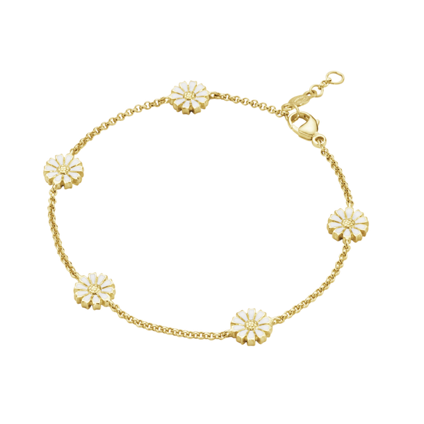 [VINTAGE HOLLYWOOD] 14K Gold☆Daisy Bracelet 14k Real Gold Daisy Bracelet, Gold Chain Bracelet, Gold