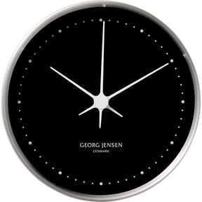 KOPPEL 系列黑底不锈钢银框壁钟 (10 cm)