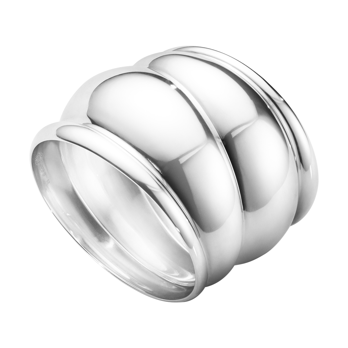 CURVE sculptural large bangle in sterling silver