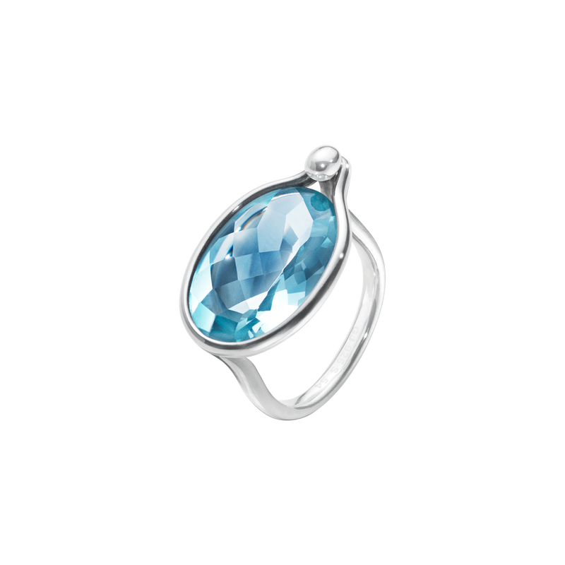 Savannah Large Silver Ring With Topaz Georg Jensen