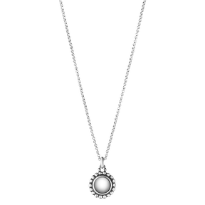 MOONLIGHT BLOSSOM, hängsmycke i oxiderat sterlingsilver med silversten