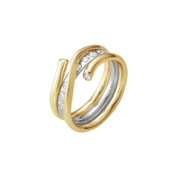 Magic ring combination of silver and gold with diamonds | Georg Jensen