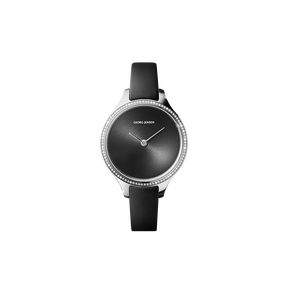 CONCAVE - 30mm, kvarts, sunray urskive, diamantindfatning, sort læderrem CONCAVE - 30mm, kvarts, sunray urskive, diamantindfatning, sort læderrem