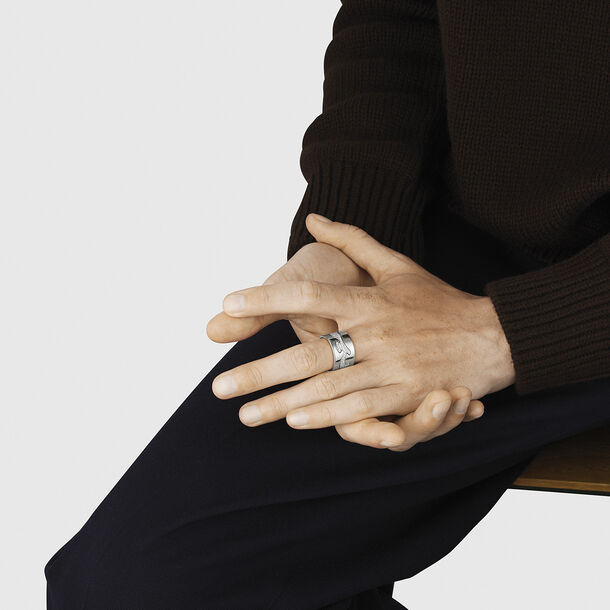 Fusion white gold centre ring with diamonds | Georg Jensen 