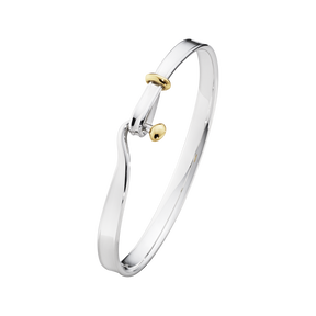 TORUN bangle - sterling silver and 18 kt. yellow gold